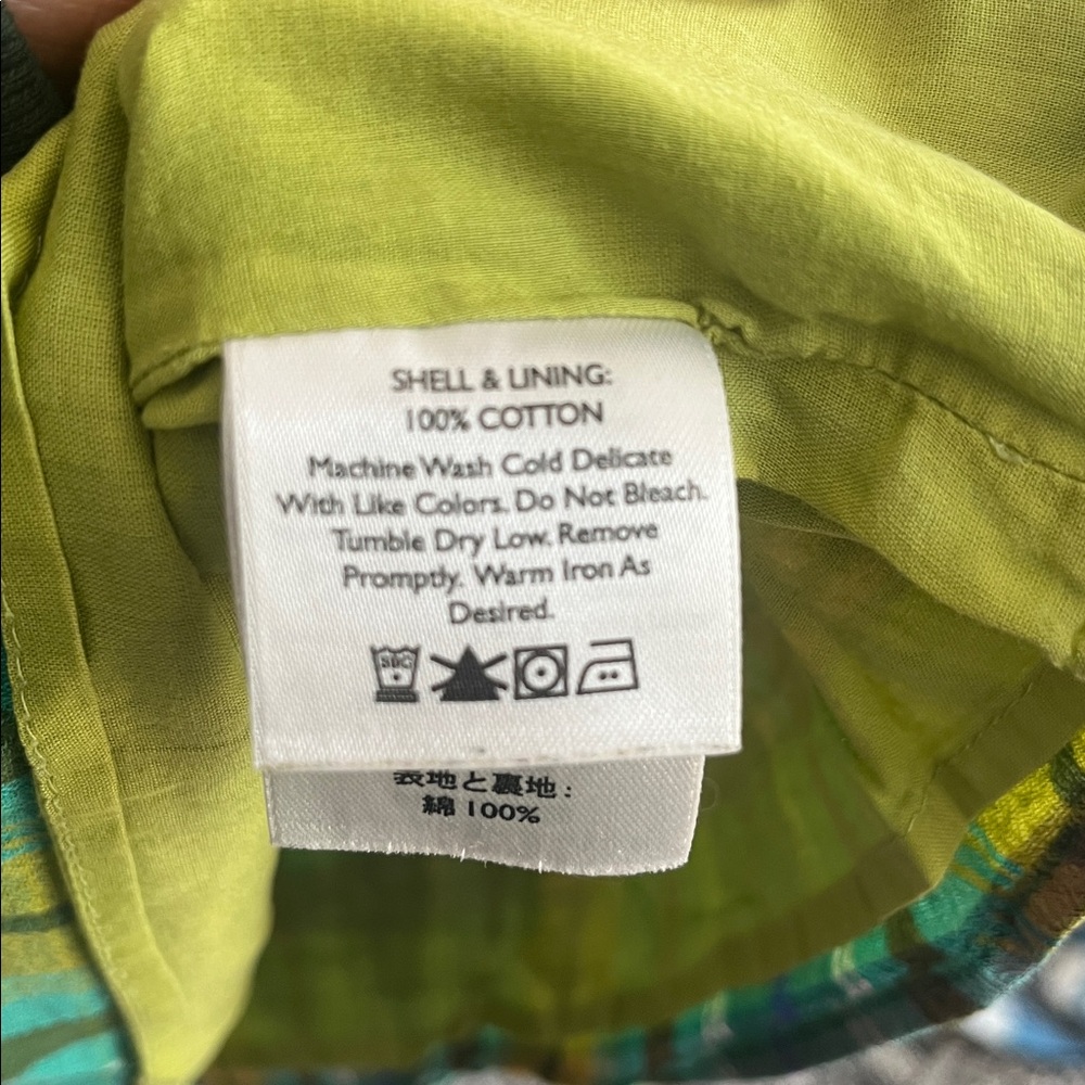Eddie Bauer Green Cotton Fully Lined Dress - 10 - Picture 4 of 5